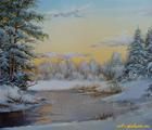 Статуэтка Frozen river oil, canvas