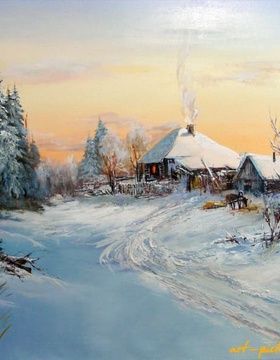 купить Зимовье масло,холст