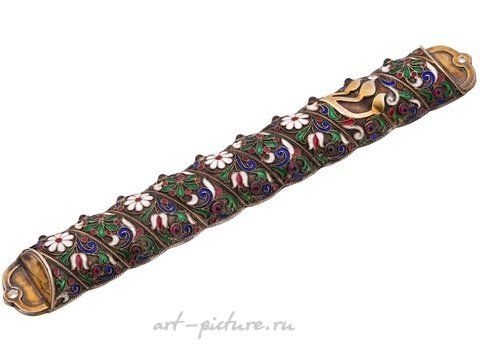 Russian silver, RUSSIAN JUDAICA SILVER CLOISONNE ENAMEL MEZUZAH