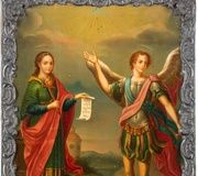 Икона, изображающая святую Варвару и архангела Михаила