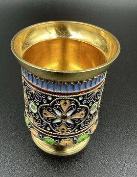 купить Стопка. Серебро, позолота, эмаль. Российская Империя ( Россия ), Хлебников, 1877 г.