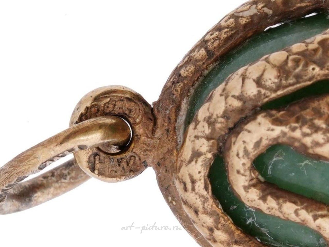 Russian silver , RUSSIAN GILT SILVER JADE STONE EGG PENDANT
