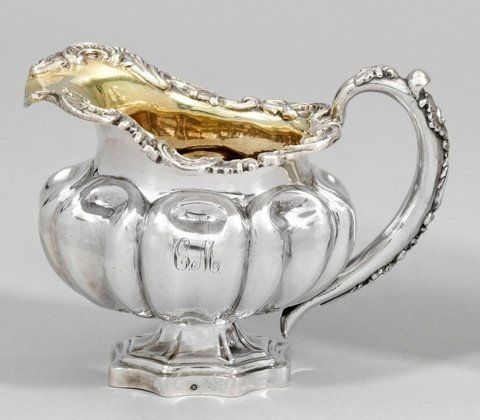 Russian silver, Cream eater in Rococo style