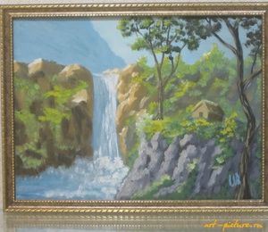 Waterfall canvas, oil