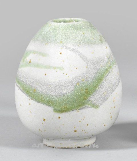 Уникальная яйцевидная немецкая керамическая ваза с глазурью из студии Хорста Керстана