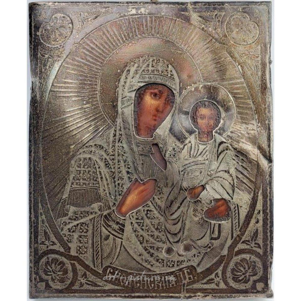 Russian silver , Antique 19th century Large Russian 84 Silver Icon