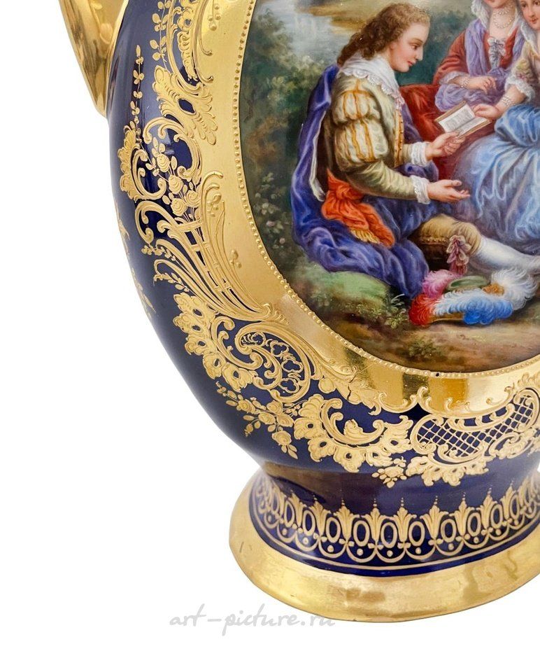 Royal Vienna Porcelain , A Royal Vienna Hand-Painted Porcelain Lidded Urn