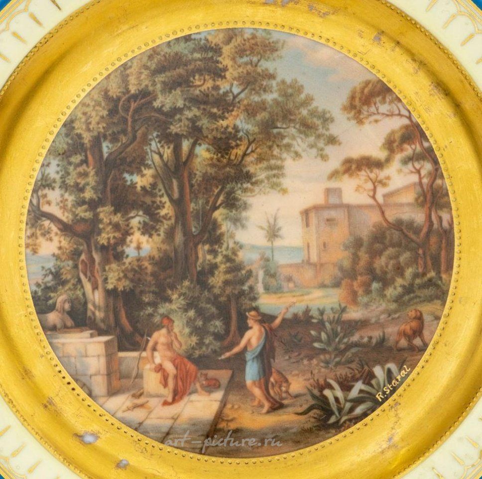 Royal Vienna Porcelain , "Odysseus & Telemachos" Porcelain Cabinet Plate