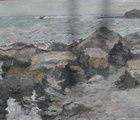 buy Stones on the seashore. Canvas, oil. 44 x 80 cm