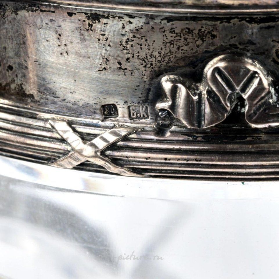 Русское серебро , Русская ваза. Хрусталь в серебре в неоампирном стиле.