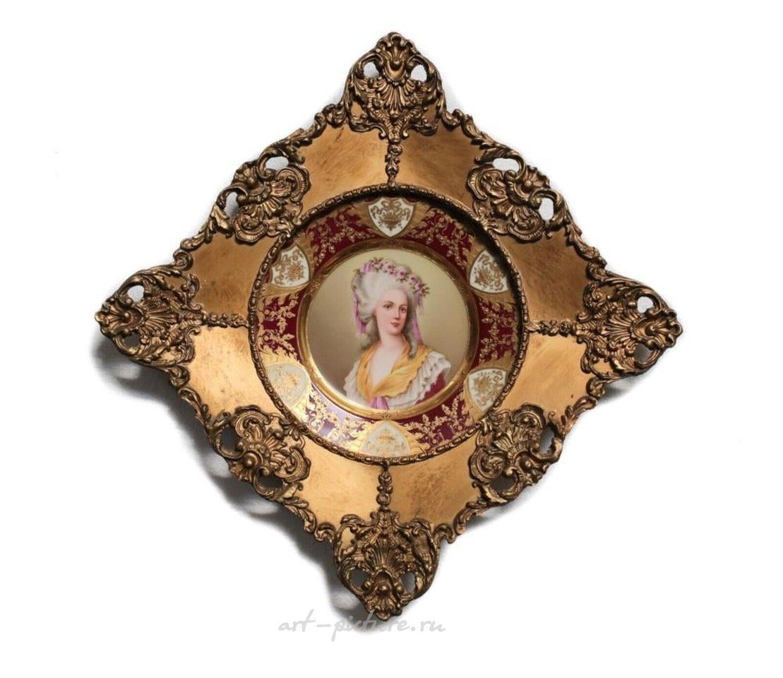 Royal Vienna Porcelain , Hand Painted Cabinet Portrait Plate, Princesse de Lamballe, ...