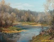 Spring landscape oil, canvas