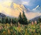 купить Горы масло, холст на картоне 