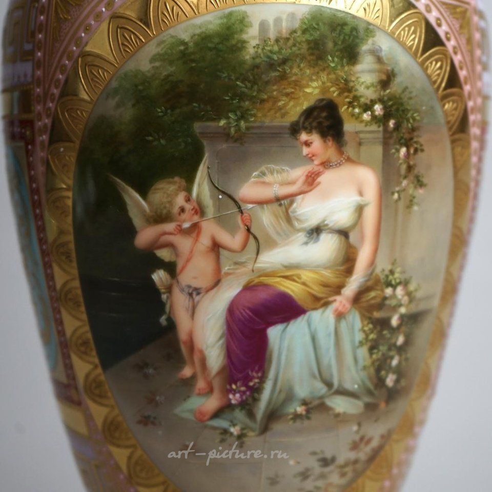 Royal Vienna Porcelain , Antique Austrian Royal Vienna Hand Painted & Enameled Porcel...