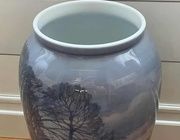 Уникальная фарфоровая ваза с сельским пейзажем, Amalie Schou, 44 см. Bing & Grondahl