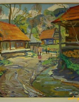 купить Закарпатское село холст,, масло 