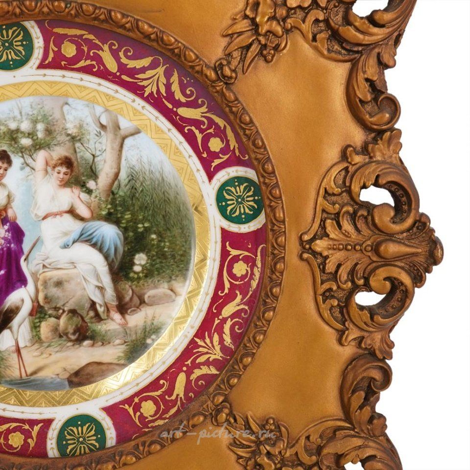 Royal Vienna Porcelain , Large Royal Vienna "Fairy and The Hunter" Porcelain