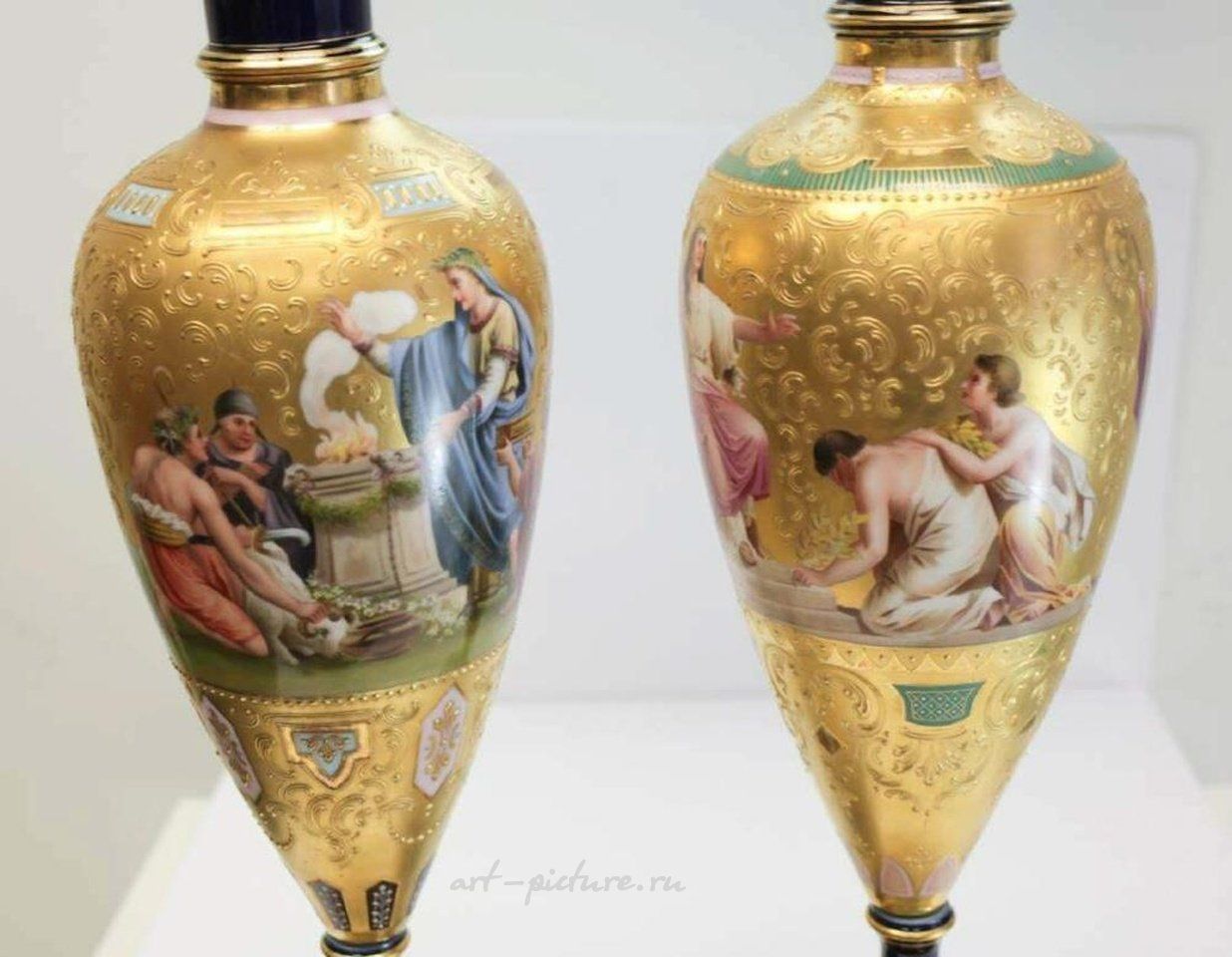 Royal Vienna Porcelain , Royal Vienna Porcelain Vases Vestal Virgins