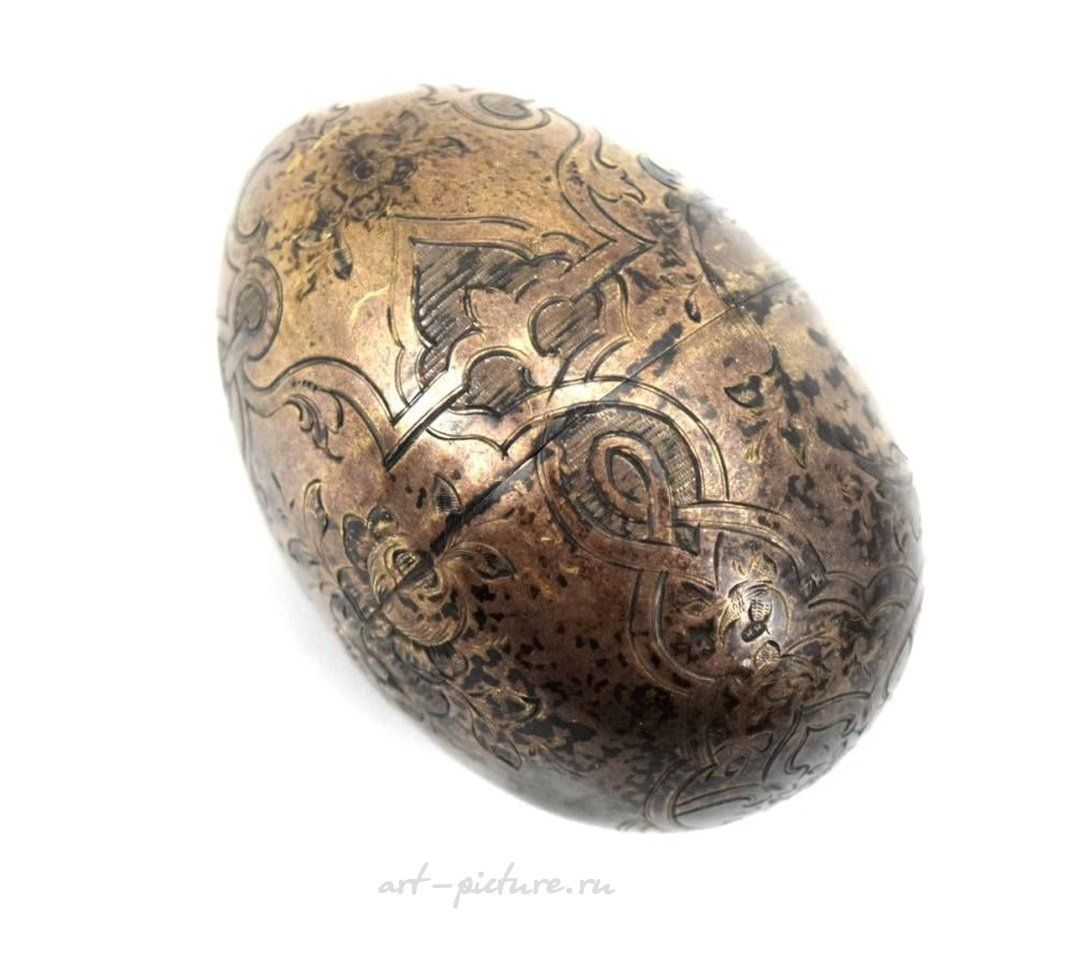 Russian silver , Antique Russian Imperial Wooden Eastern Egg