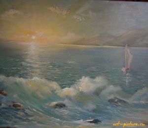 Seascape.Sunset.canvas, oil