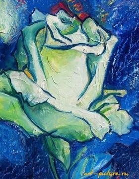 купить Белая Роза масло, холст 