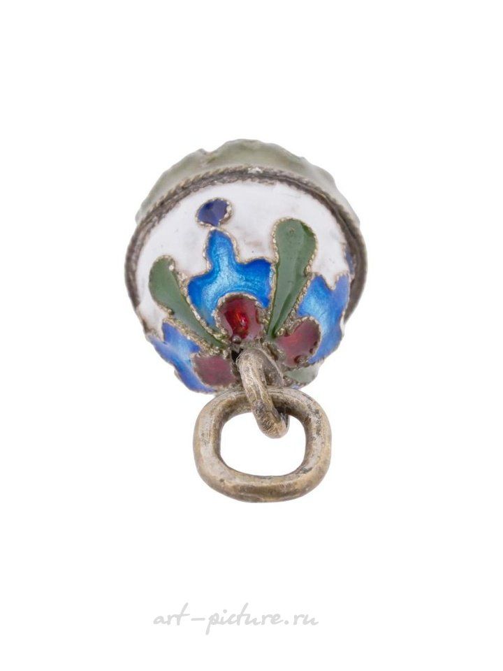 Russian silver , RUSSIAN GILT SILVER CLOISONNE ENAMEL EGG PENDANT
