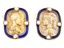 Золоченые серебряные манжетные пуговицы с эмалью Николая II