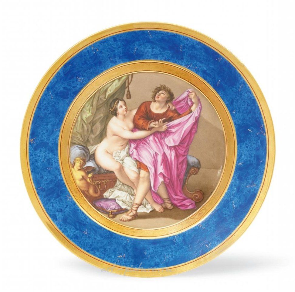 Royal Vienna Porcelain , A Berlin KPM porcelain dessert plate with Pyramus and Thisbe