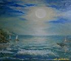 купить Большая луна холст масло