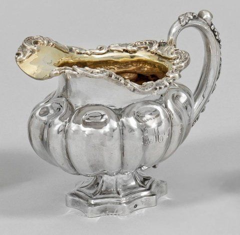 Russian silver, Cream eater in Rococo style