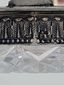 Серебряный плетеный поднос для икры с хрусталем Баккара, 19 век