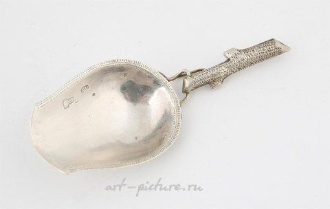 Русское серебро, Серебряная ложка для чая с ручкой из  серебра 800 пробы