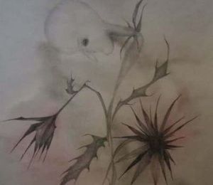 Watercolor flowers, pencil, watercolor paper