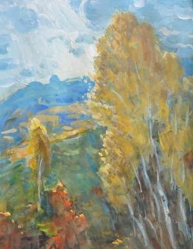 купить Осень Бумага, акварель, гуашь.