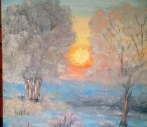 Sunset canvas, oil