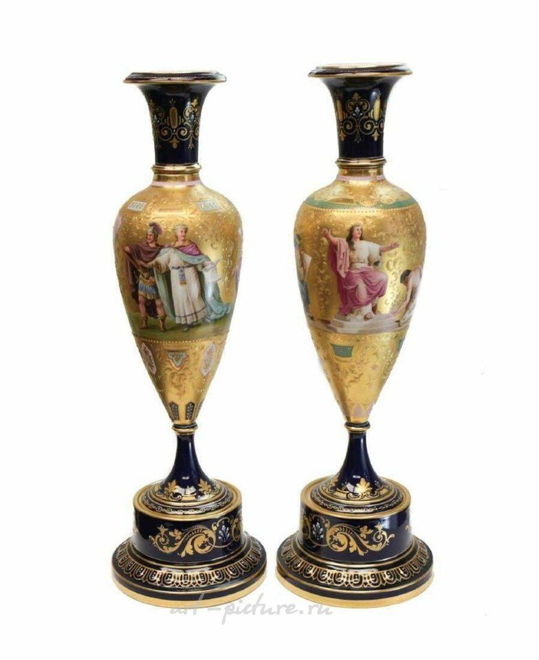 Royal Vienna Porcelain , Royal Vienna Porcelain Vases Vestal Virgins